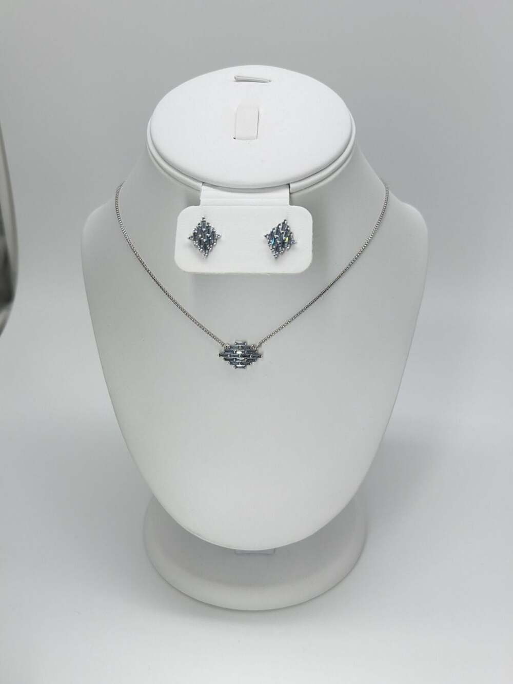 BP The Details Matter Necklace & It's Showtime Earrings Set Blue Zircon Spinel